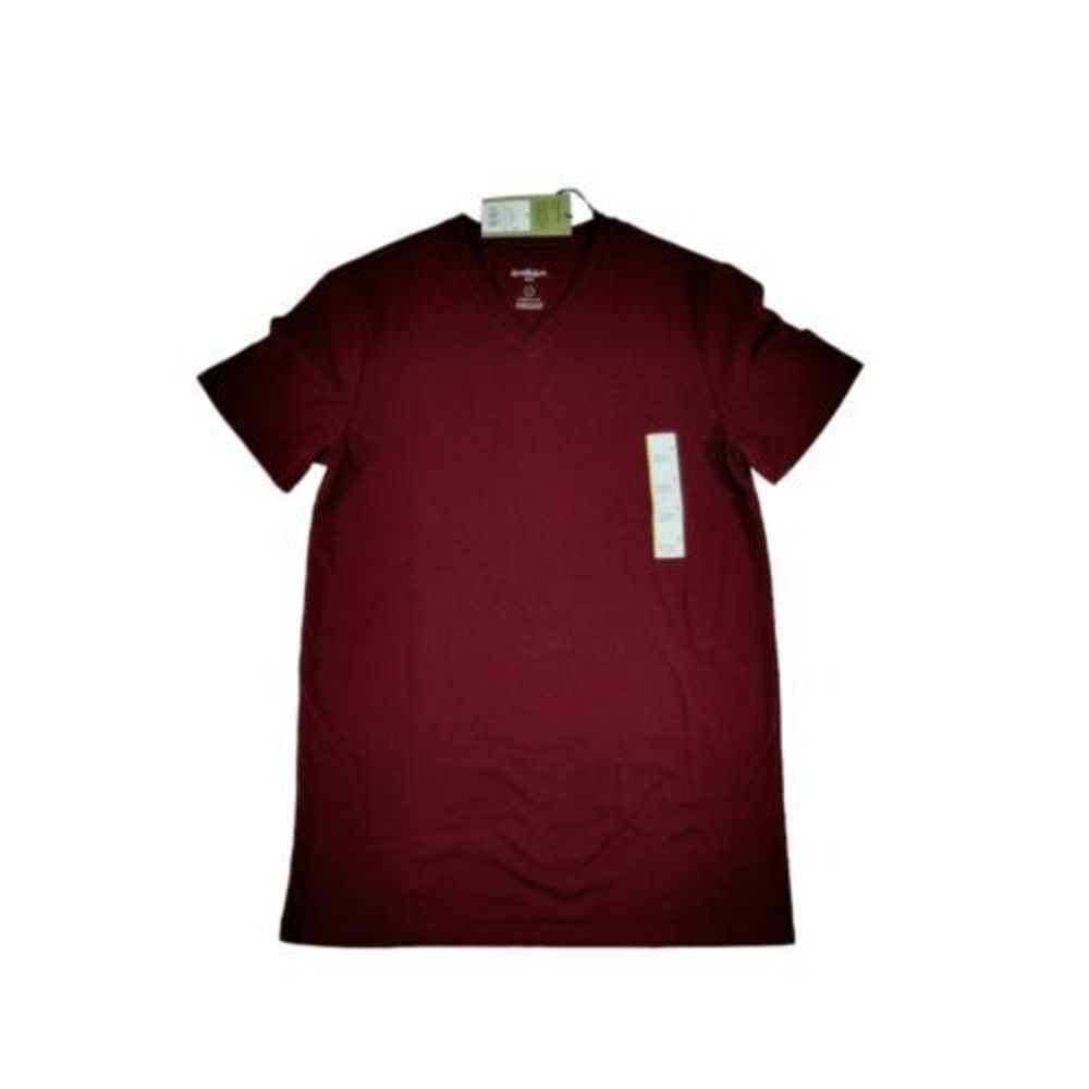 New Burgundy Classic Crew Neck T-Shirt Cotton Basic Tee Size S